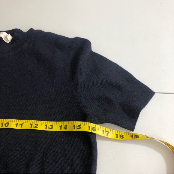 Tory Burch Dark Navy 100% Merino wool short sleeve sweater size xs - Picture 10 of 10